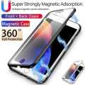360°Magnetic Metal Case Glass For iPhone 7, 8, 7 Plus, 8 Plus, XR, XS, 11, 12 Mini, 12, 12 Pro Max