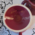 Two Vintage Burgundy Linda Fritchel Art Cups