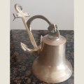 Medium Size Brass Ship Bell with Anchor Wall Mounted