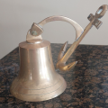 Medium Size Brass Ship Bell with Anchor Wall Mounted