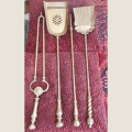 Vintage Solid Brass Fireplace Tools