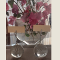 Twelve Solid Clear Glass Place Card Holders with Metal Holder Clip