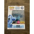 BLUE!! BLUE`S CLUES!!FUNKO POP!! HOT TOPIC EXCLUSIVE!! FLOCKED!!