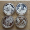 4 X BOER WAR PROOF MEDALLIONS IN SILVER ONLY 300 MINTED