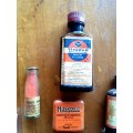 VINTAGE MEDICINE BOTTLES AND TINS WITH CONTENTS