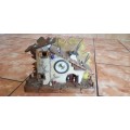 LARGE VINTAGE  BLACK FOREST WEATHER STATION WITH CLOCK. 300 X 230 MM