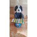 1950`S ALPS JAPAN FRODO XYLOPHONE PLAYING DOG  TINPLATE WORKING CONDITION
