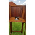 OLD COLLAPSABLE BOOTH WITH TELEPHONE