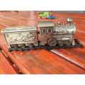 VINTAGE DIE CAST STEAM LOCO AND TENDER LIGHTER AND CIGARETTE CASE 240 MM