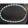 Classic short beaded white crystal necklace - hand made. SN1.