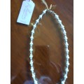 Classic short beaded white crystal necklace - hand made. SN1.