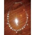 Beautiful short beaded necklace in clear glass and crystal AB. SN3