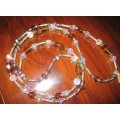 Long beaded necklace - Copper Whiskey. LN9