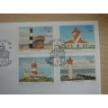 1988 RSA - Lighthouses 4 stamps on FDC 1988