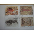 1987 RSA - Rock Paintings 4 stamps on FDC