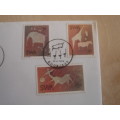 1974 SWA Bushmen Paintings 3 stamps on FDC