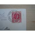 1938 Mauritius - King George VI - 10 C used, stamped on postcard
