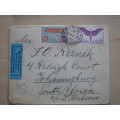 1923 Helvetia - Air 50 C + 1 F used, stamped in Zurich 1936 on postal item (letter)