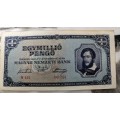 Hungary 1 Million Pengo Banknote, 1945, P-122, Used