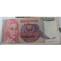 Yugoslavia 1 Milijarda (Billion) Dinara Banknote, 1993, P-126, Used