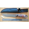 WOLF AND INDIAN DESIGN HUNTING KNIFE