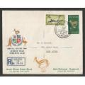 RSA 1964 SA RUGBY BOARD SET 2 ON REG PRIVATE FDC WITH OFFICIAL CT D/S ADDRESSED TO SALT RIVER