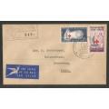 RSA 1963 RED CROSS SET OF 2 ON REG AIRMAIL PRIVATE FDC WITH OFFICIAL D/S ADDRESSED TO PAARL