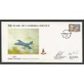SA AIR FORCE (SAAF) FLIGHT COVER #S1 - 2001 50 YEARS CANBERRA SIGNED LAST OC AND PILOT