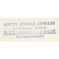 SA AIRWAYS (SAA) FLIGHT COVER # 23 1977 25TH ANNIV SAA JHB - VARIETY FRANKFURT ADDRESS `6 FRANKFURT`