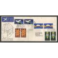 RSA 1966 5TH ANNIV RSA OFFICIAL FDC 3 WITH 4 HORIZONTAL PAIRS ADDRESSED TO JHB