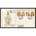 RSA 1985 FLORAL EMIGRANTS OFFICIAL FDC 4.13 WITH OFFICIAL HAND CANCEL REG TO PARKWOOD