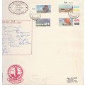 ANTARCTIC COM COVER RSA 1983 SA AGULHAS VOYAGE 28 POSTED OFF SANAE SIGNED BY FULL EXPEDITION TEAM