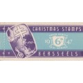 UNION SA 1947 6D CHRISTMAS LABELS BOOKLET COMPLETE WITH 1 MNH PANE (STITCHED)