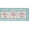UNION SA 1947 6D CHRISTMAS LABELS BOOKLET COMPLETE WITH 1 MNH PANE (STITCHED)