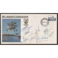 SA AIR FORCE (SAAF) FLIGHT COVER #22 1985 21ST ANNIV WASP HELICOPTER SIGNED BY 9
