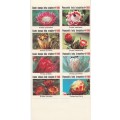 RSA 1969 EASTER LABELS BOOKLET INCOMPLETE WITH MNH PANE OF 8 - PROTEA CYNARODES STAMP TOP LEFT