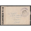 CENSOR MAIL - 1942 WWII COVER POSTAGE FREE AFV SCHOOL DORSET TO CANADA