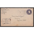 CENSOR MAIL - 1943 WWII COVER PREPAID POSTAGE US ARMY APO TO NEW YORK STATE USA