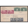UNION SA 1949 INAUGURATION VOORTREKKER MONUMENT PRIVATE REGISTERED FDC ADDRESSED TO USA