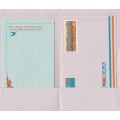 SA AIRWAYS (SAA) STATIONERY - UNUSED PAPER AND ENVELOPE FOR ZONE 1