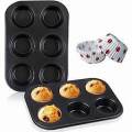 6 Cups Non Stick Muffin Baking Tray