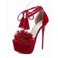 D-Orsay - heel platform - stiletto - height high - lace-up - ankle strap - open toe