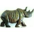 Sculptures - stone - verdite - Rhino - medium