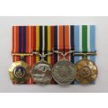Full Size. Group of four Medals. To: Sgt A Bennet  4 SAI SA Army