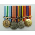 Full Size. Group of four Medals. To: Sgt A Bennet  4 SAI SA Army