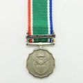 Miniature: South African medal with bar. 20 Jaar Troue Diens Medal