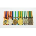 Full Size. Group of six Medals. To: WO11 C T Hutchinson. SA Navy