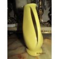 DEJA VU !! Pair of Vintage Art Deco Ceramic Decorative Bud Vases - Pitch Black+Banana Yellow
