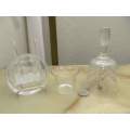 PENRHYN !! Vintage Lot of Cut Crystal Table Bell, Penrhyn Trinket Dish and Candle Holder