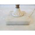 MARBLE & BRASS !! Vintage Brass & Acrylic Electric Table Lamp with Marble Base